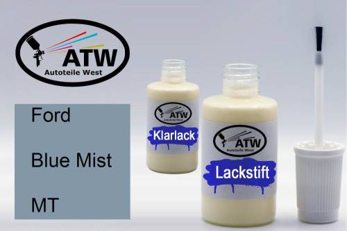 Ford, Blue Mist, MT: 20ml Lackstift + 20ml Klarlack - Set, von ATW Autoteile West.